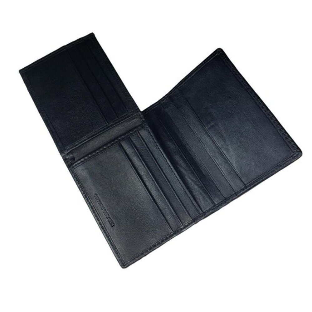 Men's Black RFID Blocking Sheep Cabretta L-Fold Wallet NEW in Box - Picture 3 of 6